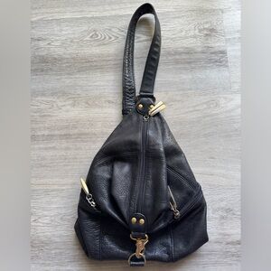 Tignanello Black Leather Crossbody Bag